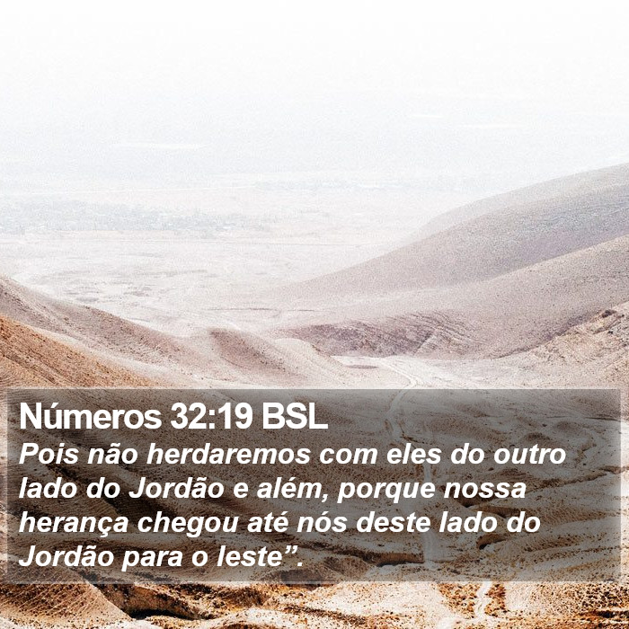 Números 32:19 BSL Bible Study
