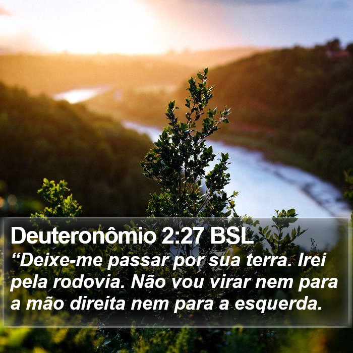 Deuteronômio 2:27 BSL Bible Study