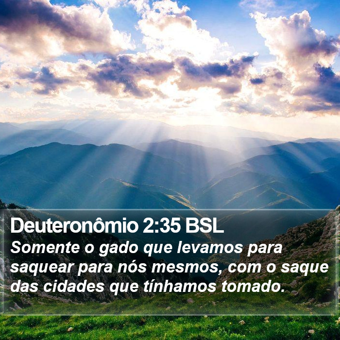 Deuteronômio 2:35 BSL Bible Study