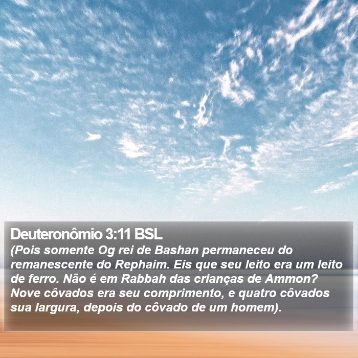 Deuteronômio 3:11 BSL Bible Study