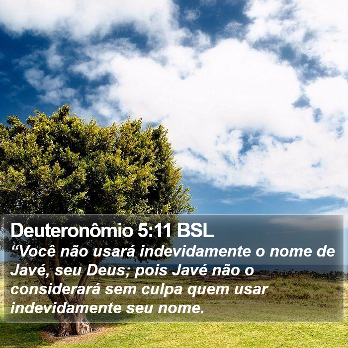 Deuteronômio 5:11 BSL Bible Study