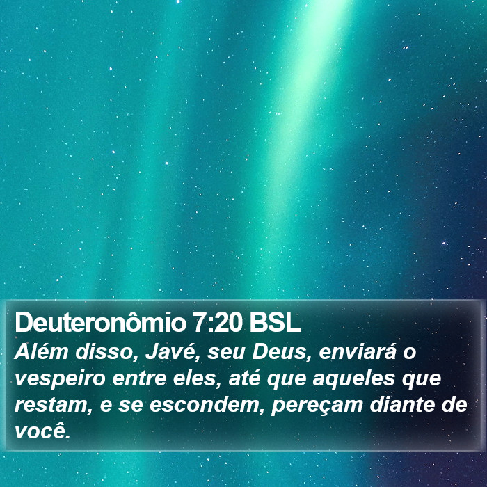 Deuteronômio 7:20 BSL Bible Study