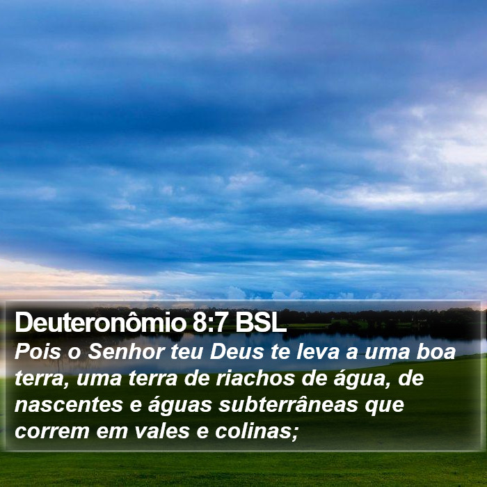 Deuteronômio 8:7 BSL Bible Study