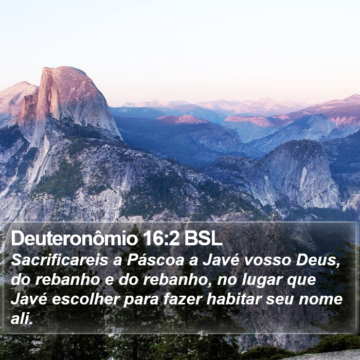 Deuteronômio 16:2 BSL Bible Study