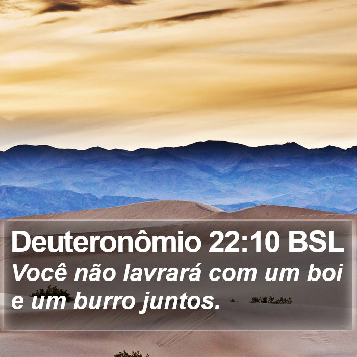 Deuteronômio 22:10 BSL Bible Study