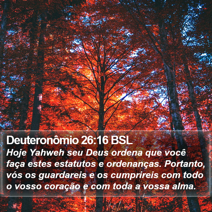 Deuteronômio 26:16 BSL Bible Study