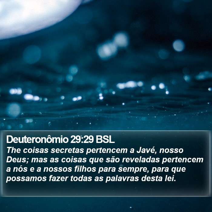 Deuteronômio 29:29 BSL Bible Study