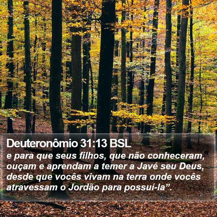 Deuteronômio 31:13 BSL Bible Study