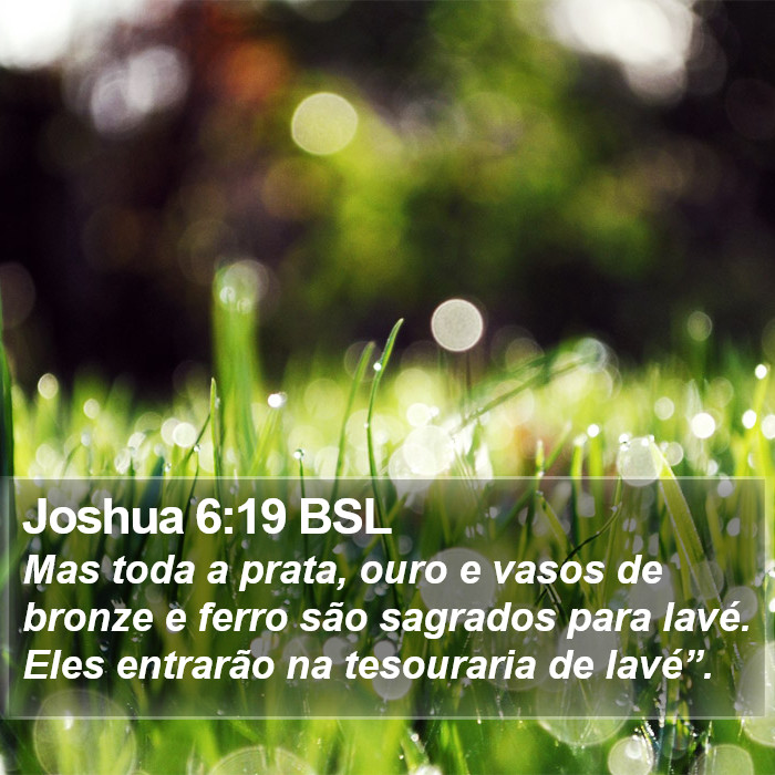 Joshua 6:19 BSL Bible Study