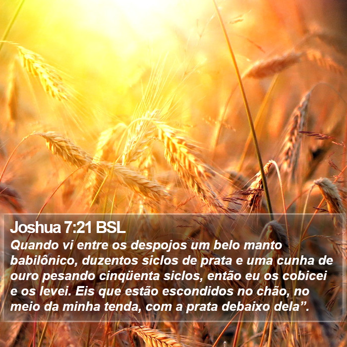 Joshua 7:21 BSL Bible Study