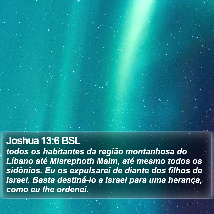 Joshua 13:6 BSL Bible Study