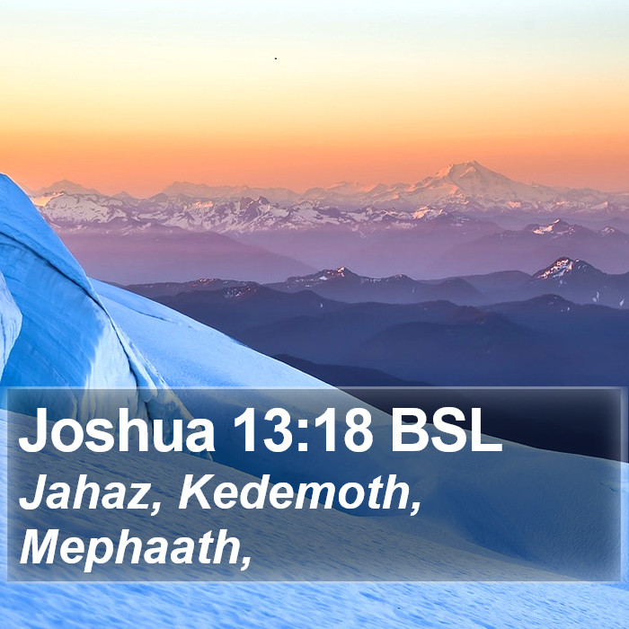 Joshua 13:18 BSL Bible Study