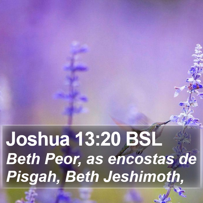 Joshua 13:20 BSL Bible Study