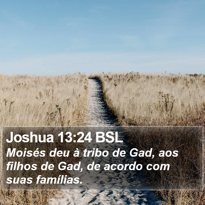 Joshua 13:24 BSL Bible Study