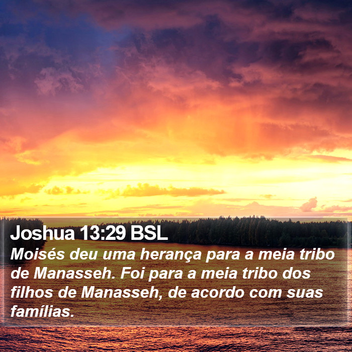 Joshua 13:29 BSL Bible Study