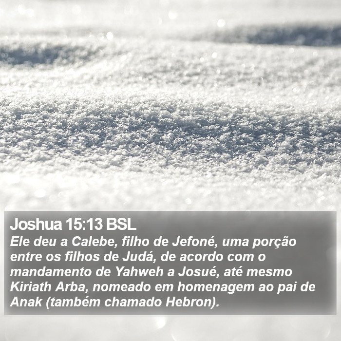 Joshua 15:13 BSL Bible Study