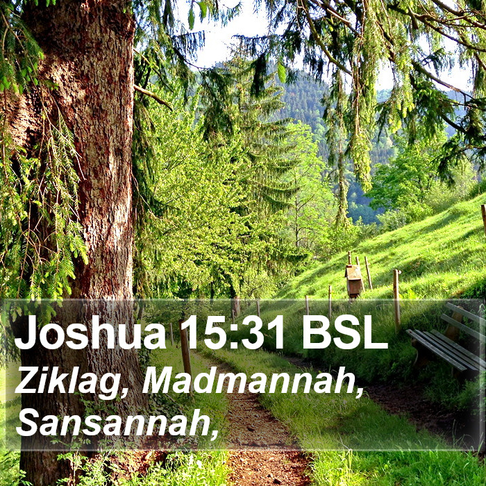 Joshua 15:31 BSL Bible Study