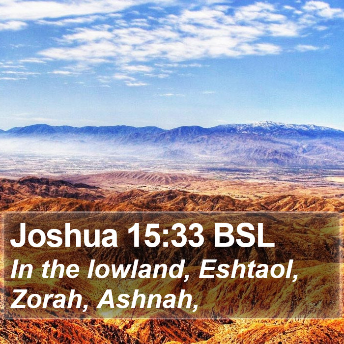 Joshua 15:33 BSL Bible Study