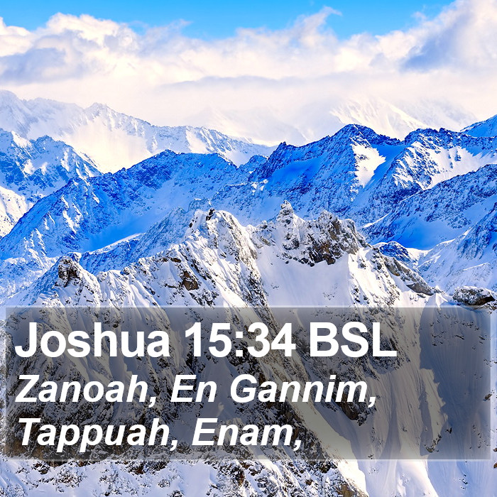 Joshua 15:34 BSL Bible Study