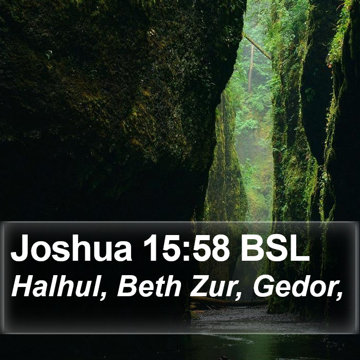 Joshua 15:58 BSL Bible Study