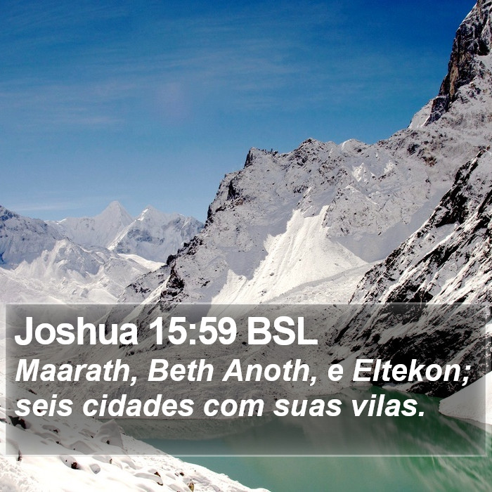 Joshua 15:59 BSL Bible Study