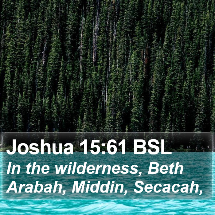 Joshua 15:61 BSL Bible Study