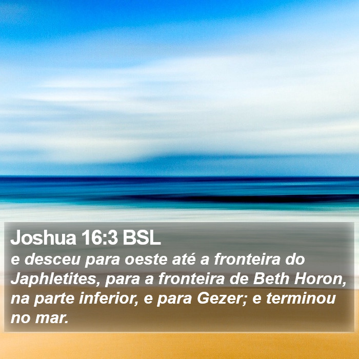 Joshua 16:3 BSL Bible Study