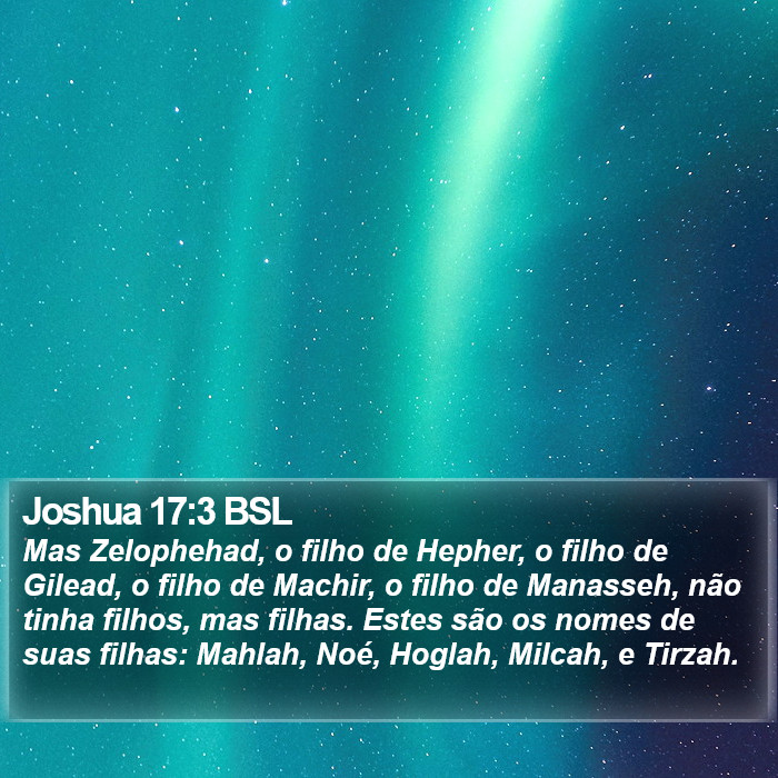 Joshua 17:3 BSL Bible Study