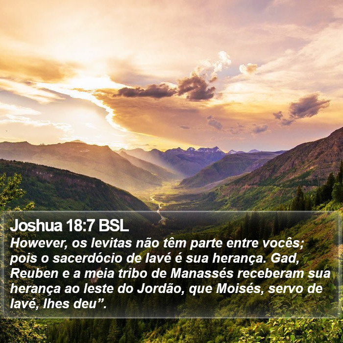 Joshua 18:7 BSL Bible Study