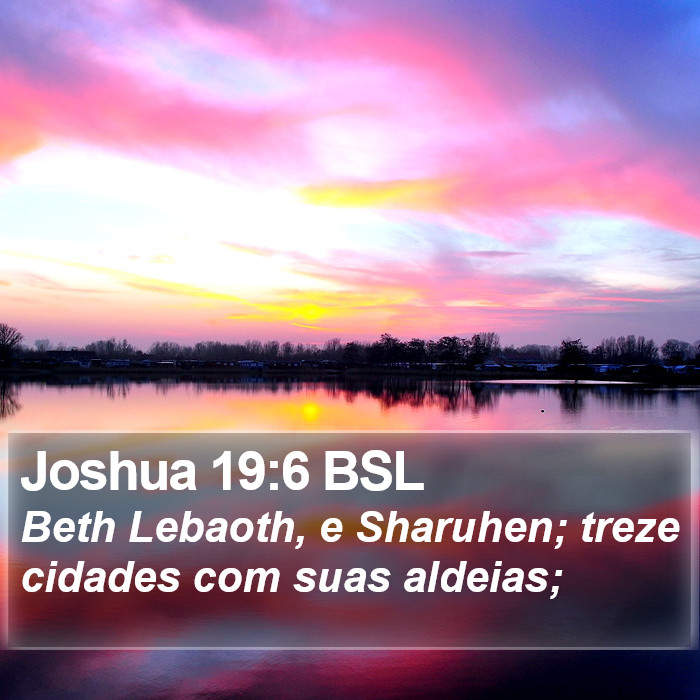 Joshua 19:6 BSL Bible Study