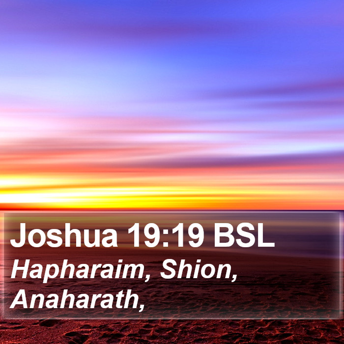 Joshua 19:19 BSL Bible Study