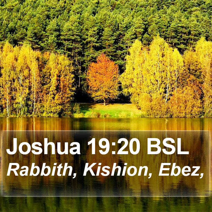 Joshua 19:20 BSL Bible Study