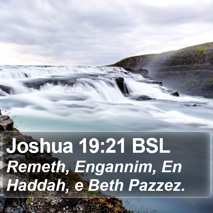 Joshua 19:21 BSL Bible Study