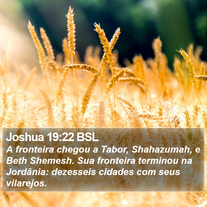 Joshua 19:22 BSL Bible Study