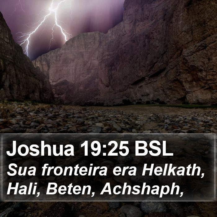 Joshua 19:25 BSL Bible Study