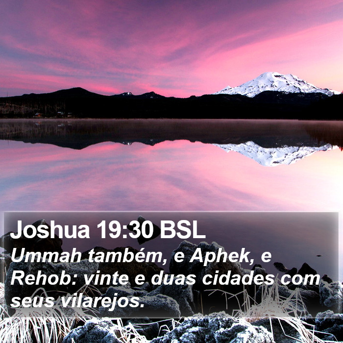 Joshua 19:30 BSL Bible Study