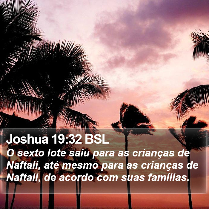 Joshua 19:32 BSL Bible Study