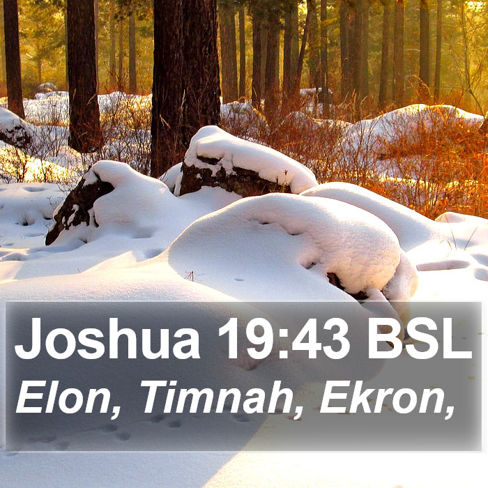 Joshua 19:43 BSL Bible Study