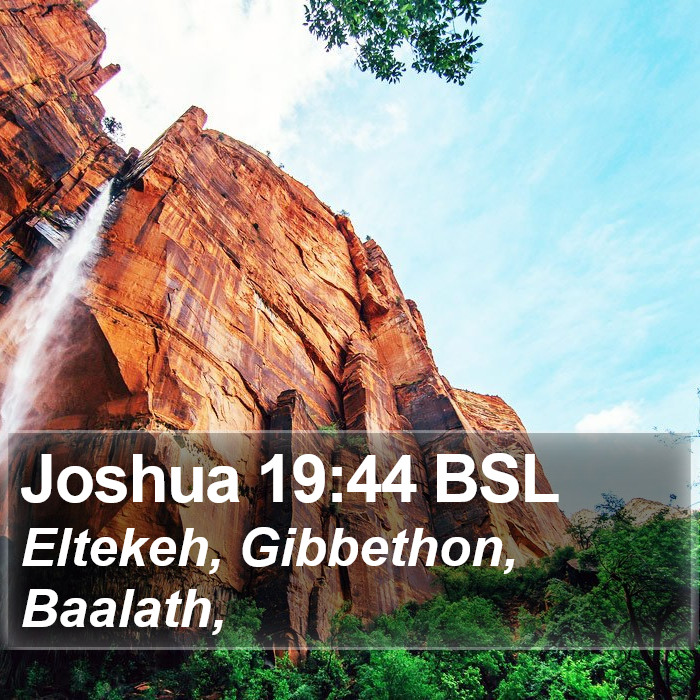 Joshua 19:44 BSL Bible Study