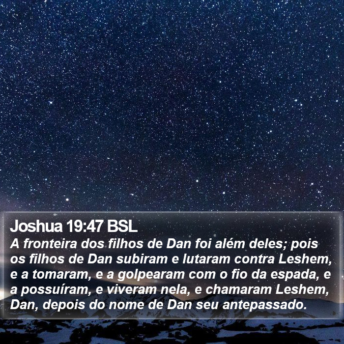 Joshua 19:47 BSL Bible Study