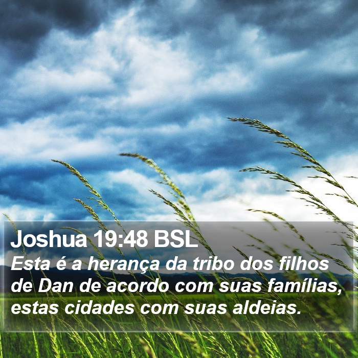 Joshua 19:48 BSL Bible Study