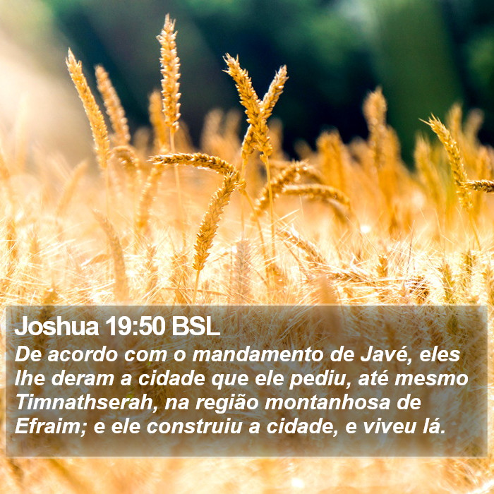 Joshua 19:50 BSL Bible Study