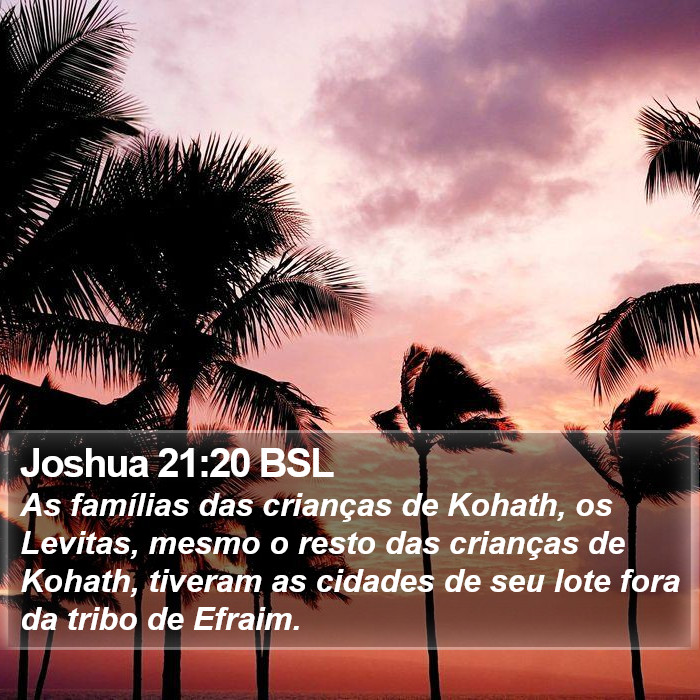 Joshua 21:20 BSL Bible Study