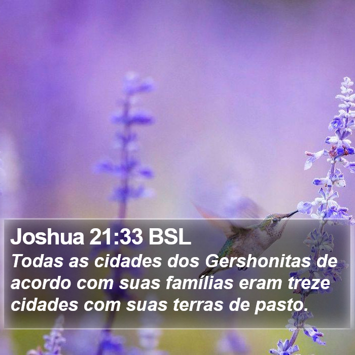 Joshua 21:33 BSL Bible Study