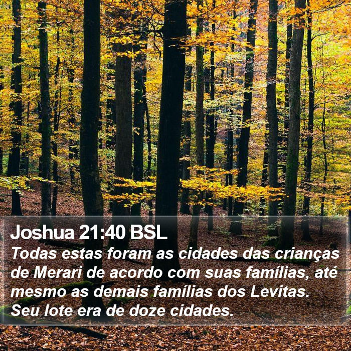 Joshua 21:40 BSL Bible Study