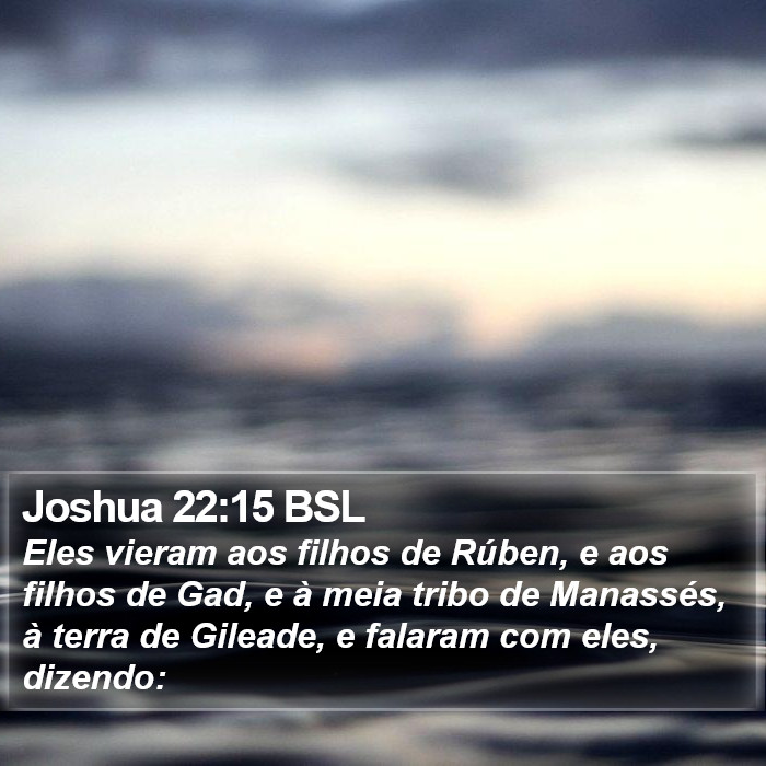 Joshua 22:15 BSL Bible Study