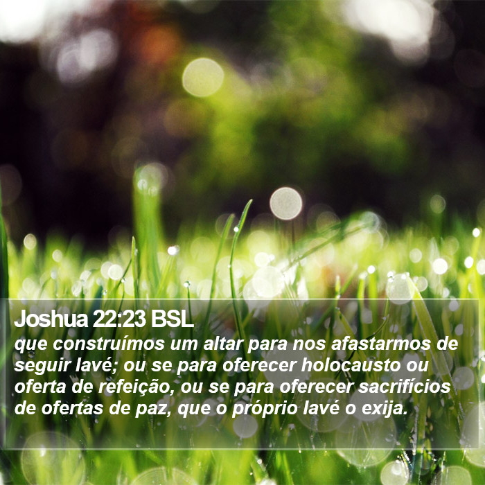 Joshua 22:23 BSL Bible Study