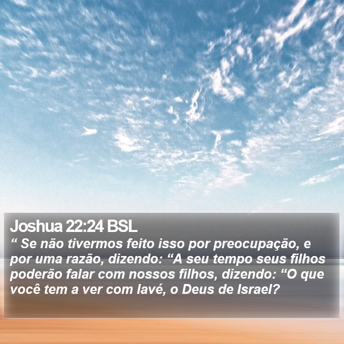 Joshua 22:24 BSL Bible Study