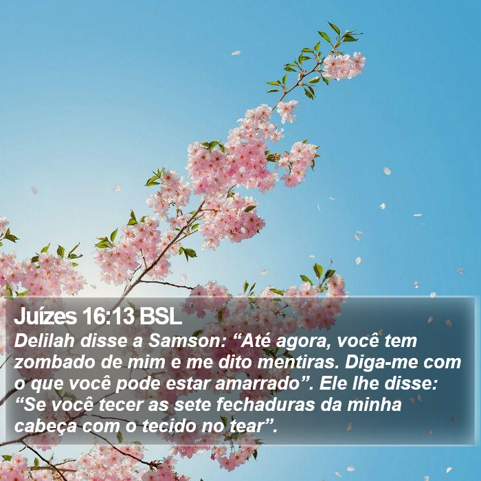 Juízes 16:13 BSL Bible Study