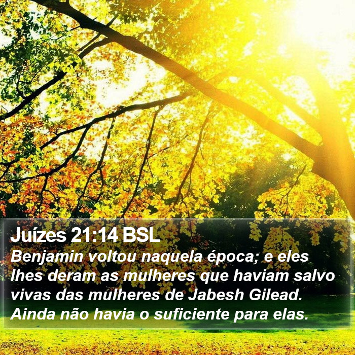 Juízes 21:14 BSL Bible Study